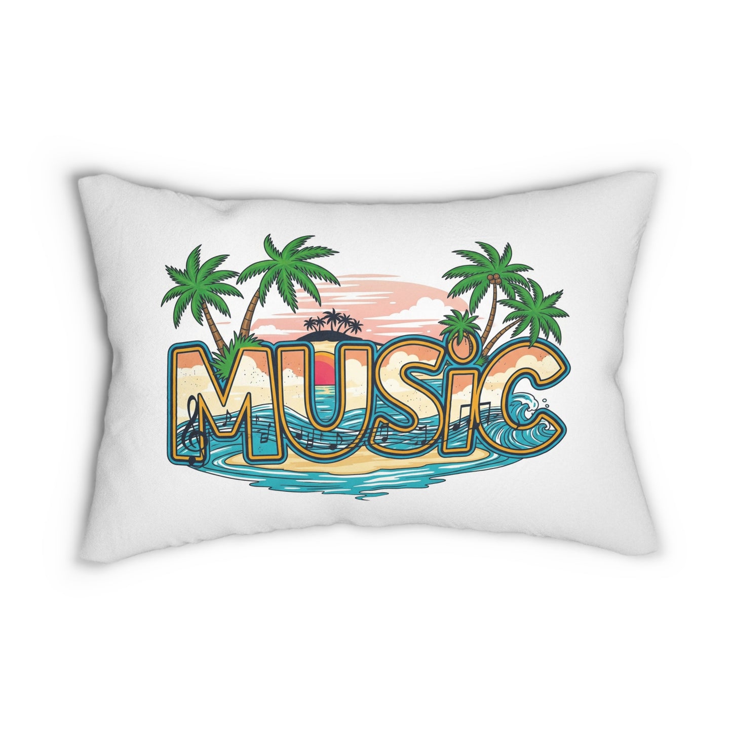Tropical Music Lumbar Pillow